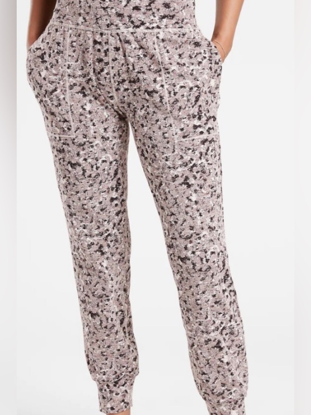 Athleta Salutation Textured Jogger - Black, Gray & Cream Speckle